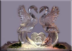 Swans on Pedestal with Names